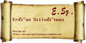 Erőss Szilvánusz névjegykártya